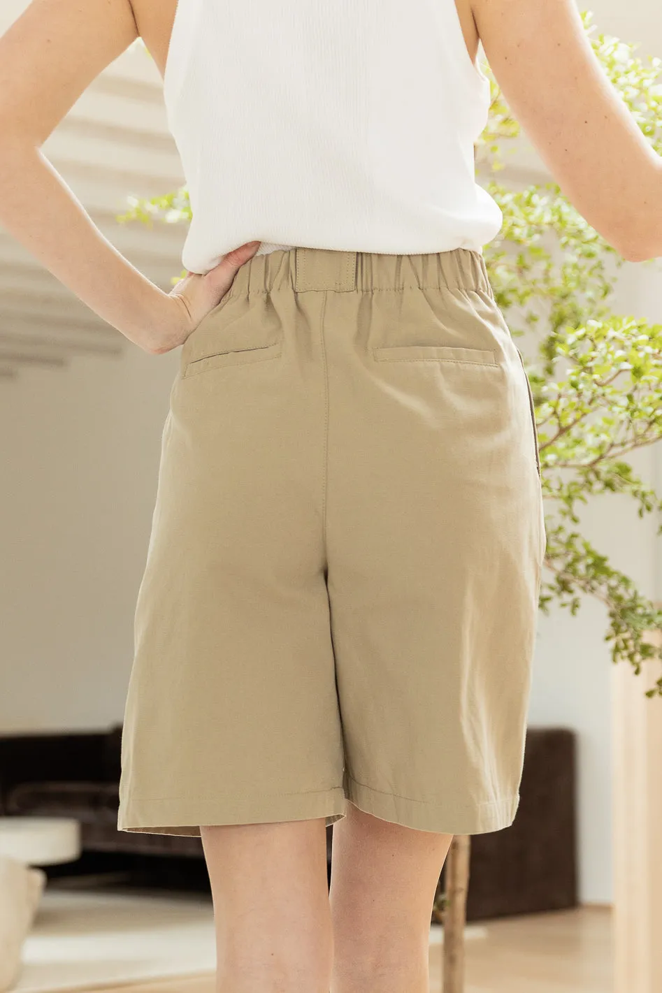 Amelia Bermuda Shorts in Sage - FINAL SALE