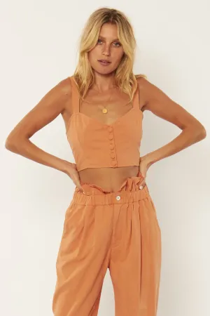 AMUSE SOCIETY ISLAND TIME WOVEN TANK COPPER