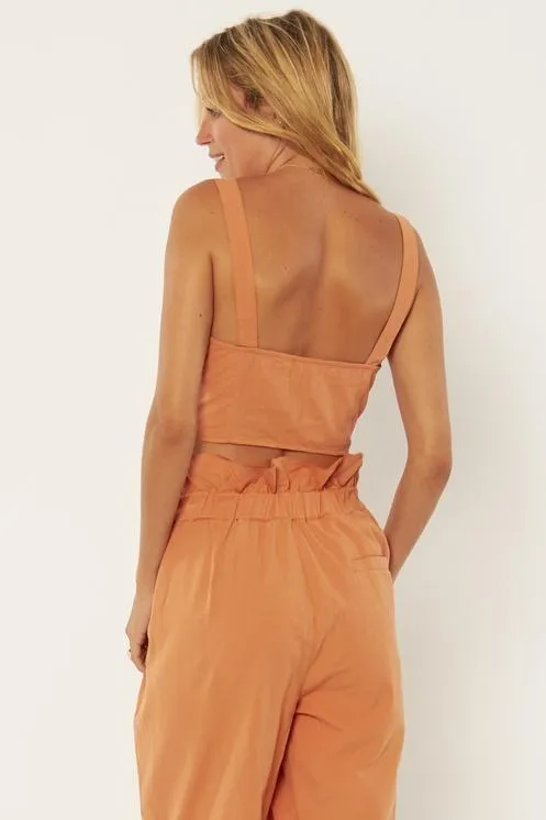 AMUSE SOCIETY ISLAND TIME WOVEN TANK COPPER