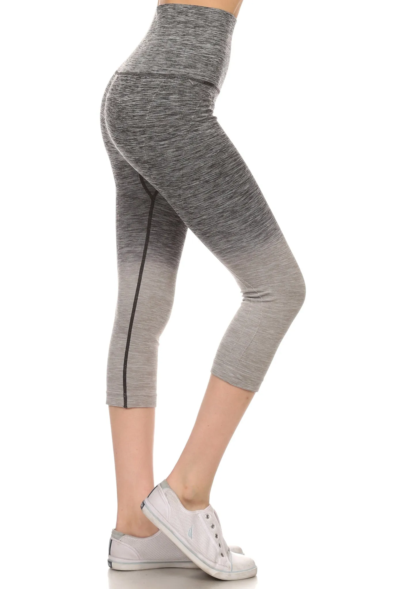 Athletic Space Dye Ombre Capri Leggings
