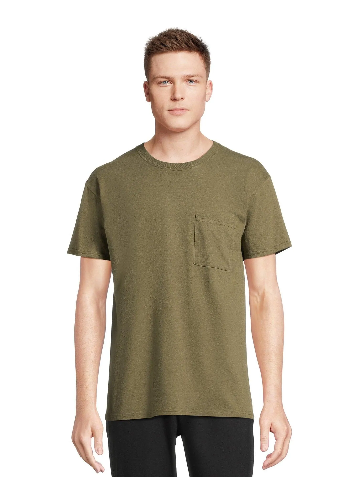 Athletic Works Men's and Big Men's Cotton Pocket Tee, Sizes XS-5XL
