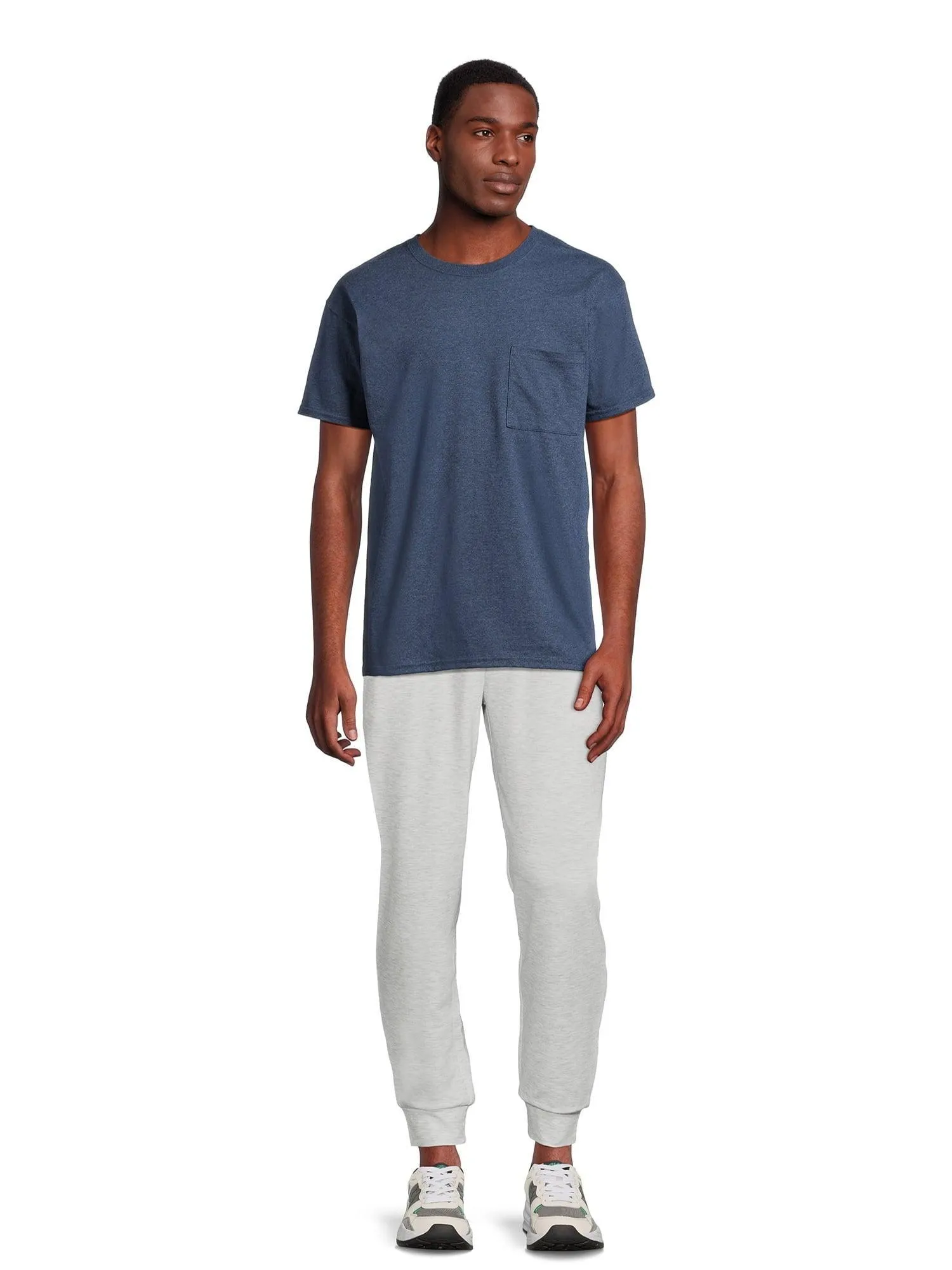 Athletic Works Men's and Big Men's Cotton Pocket Tee, Sizes XS-5XL