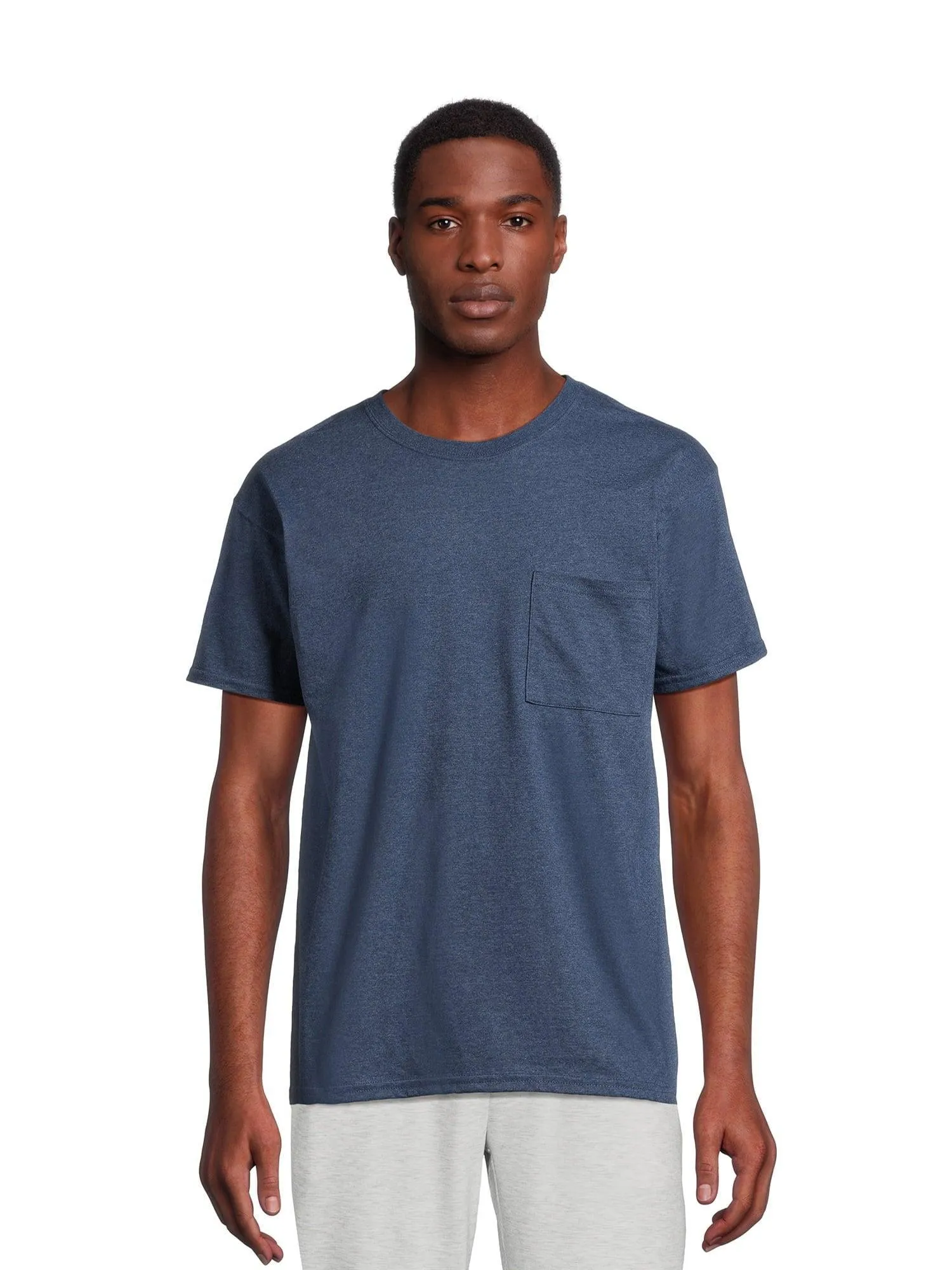 Athletic Works Men's and Big Men's Cotton Pocket Tee, Sizes XS-5XL