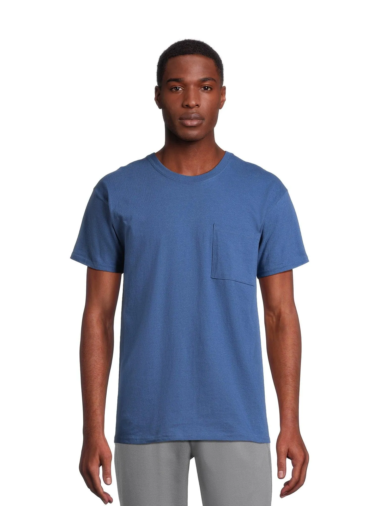 Athletic Works Men's and Big Men's Cotton Pocket Tee, Sizes XS-5XL