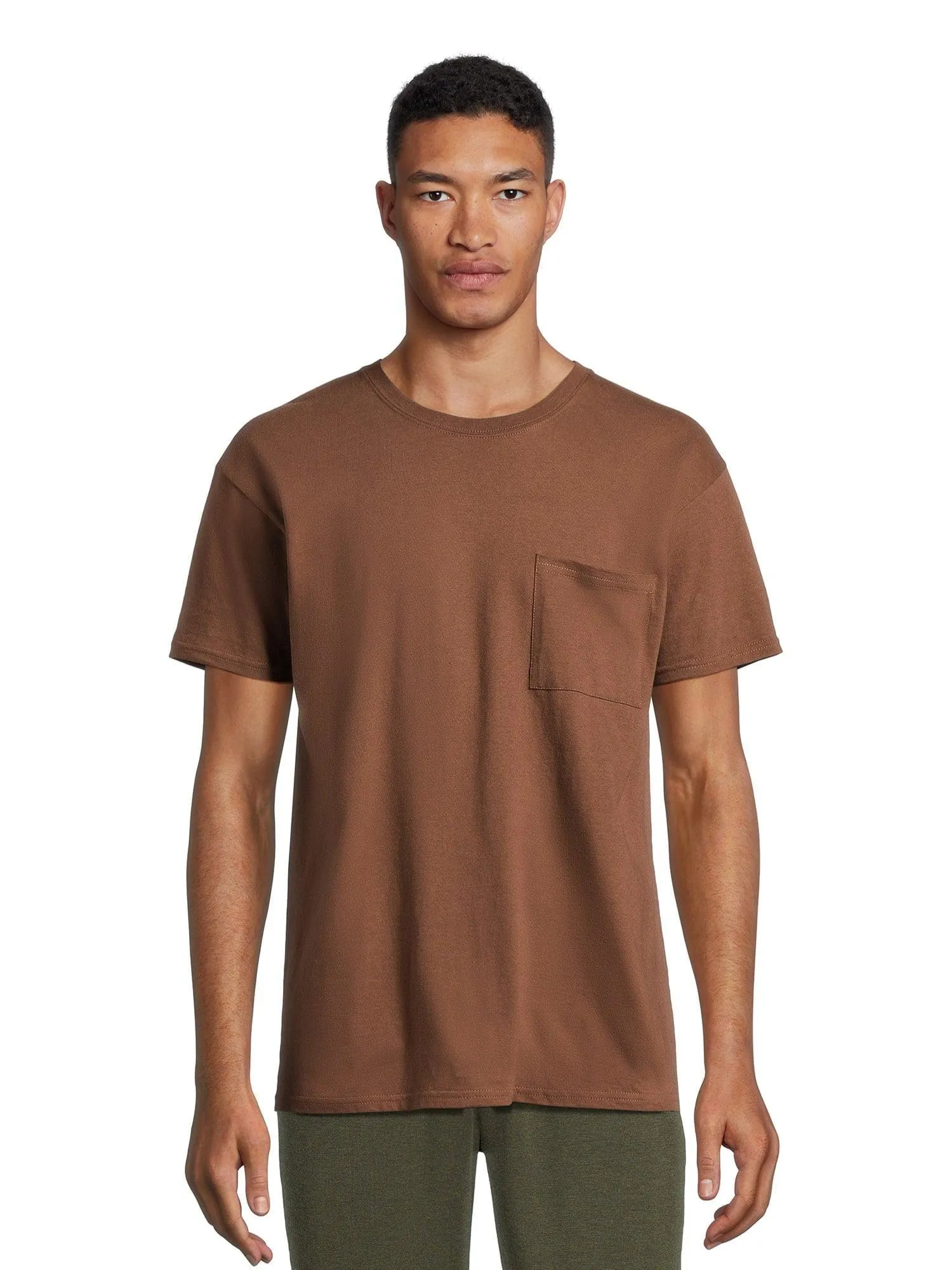 Athletic Works Men's and Big Men's Cotton Pocket Tee, Sizes XS-5XL
