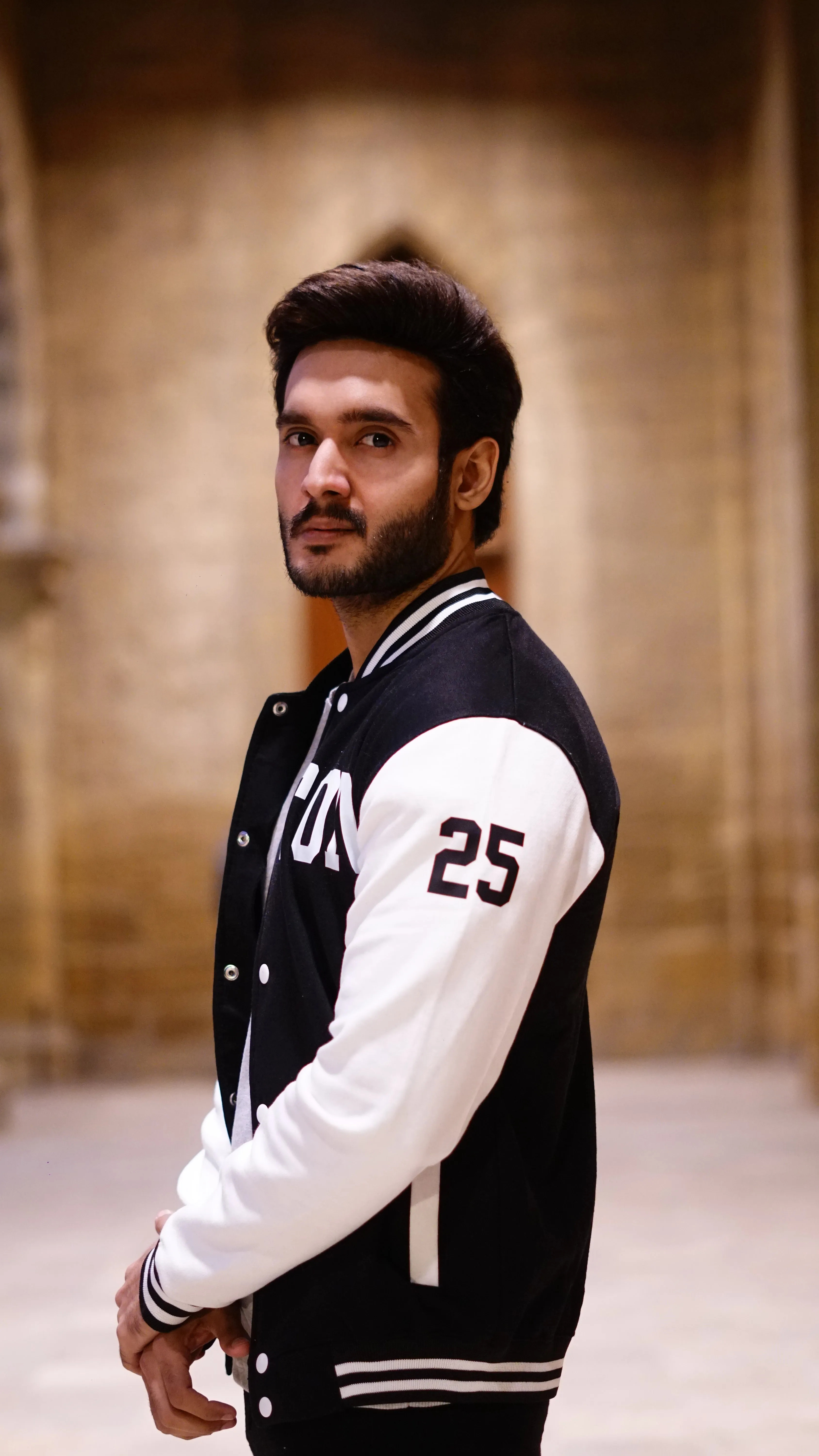 Black & White Boston Printer Baseball Jacket | Trendy & Comfortable Sportswear