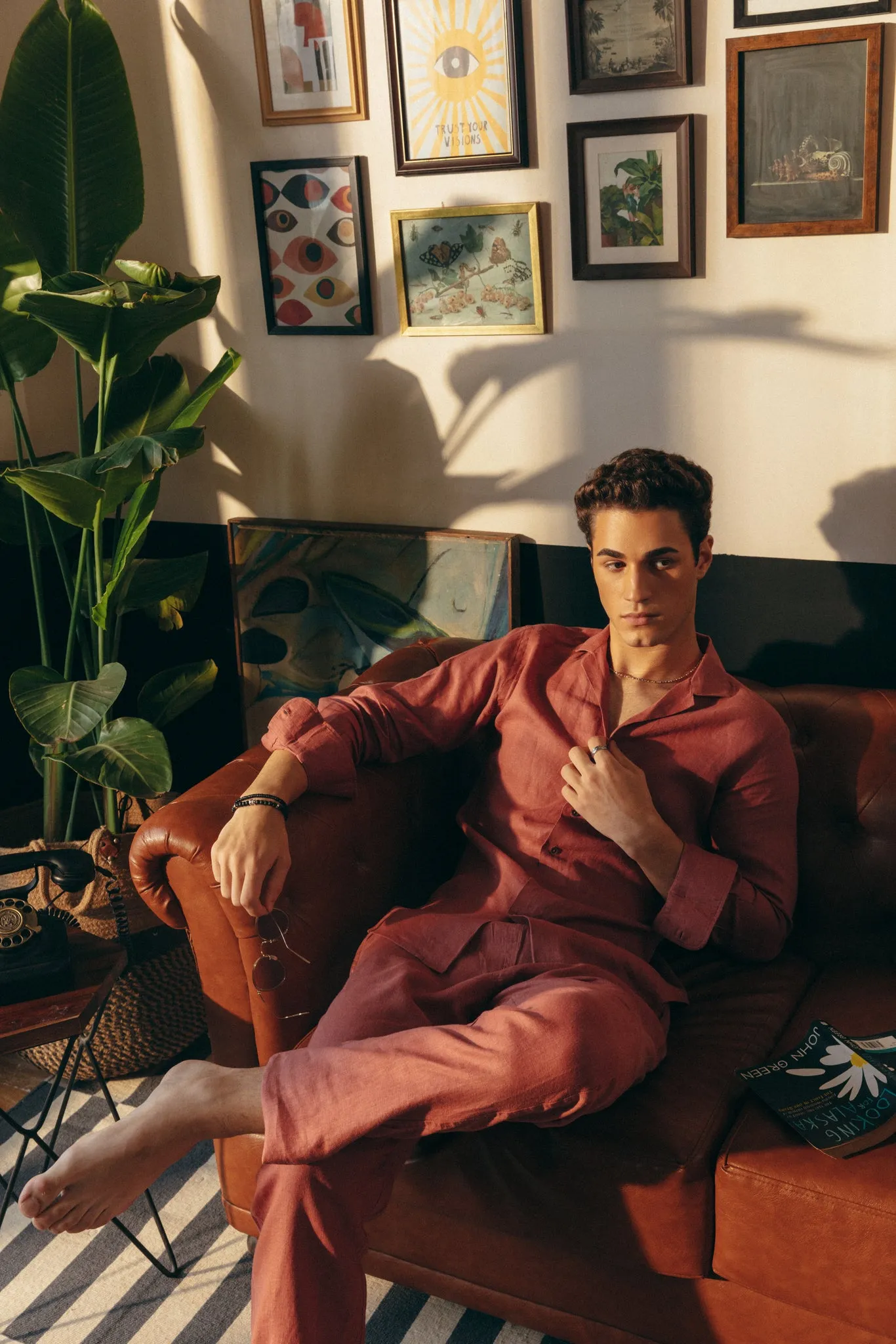 Brick Cuban Collar Shirt
