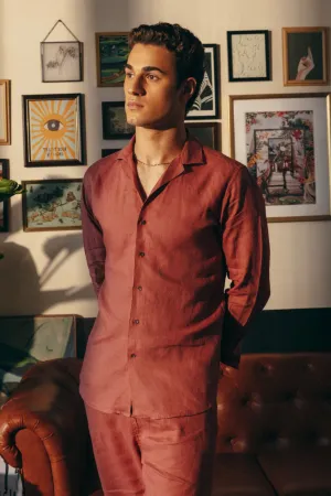 Brick Cuban Collar Shirt