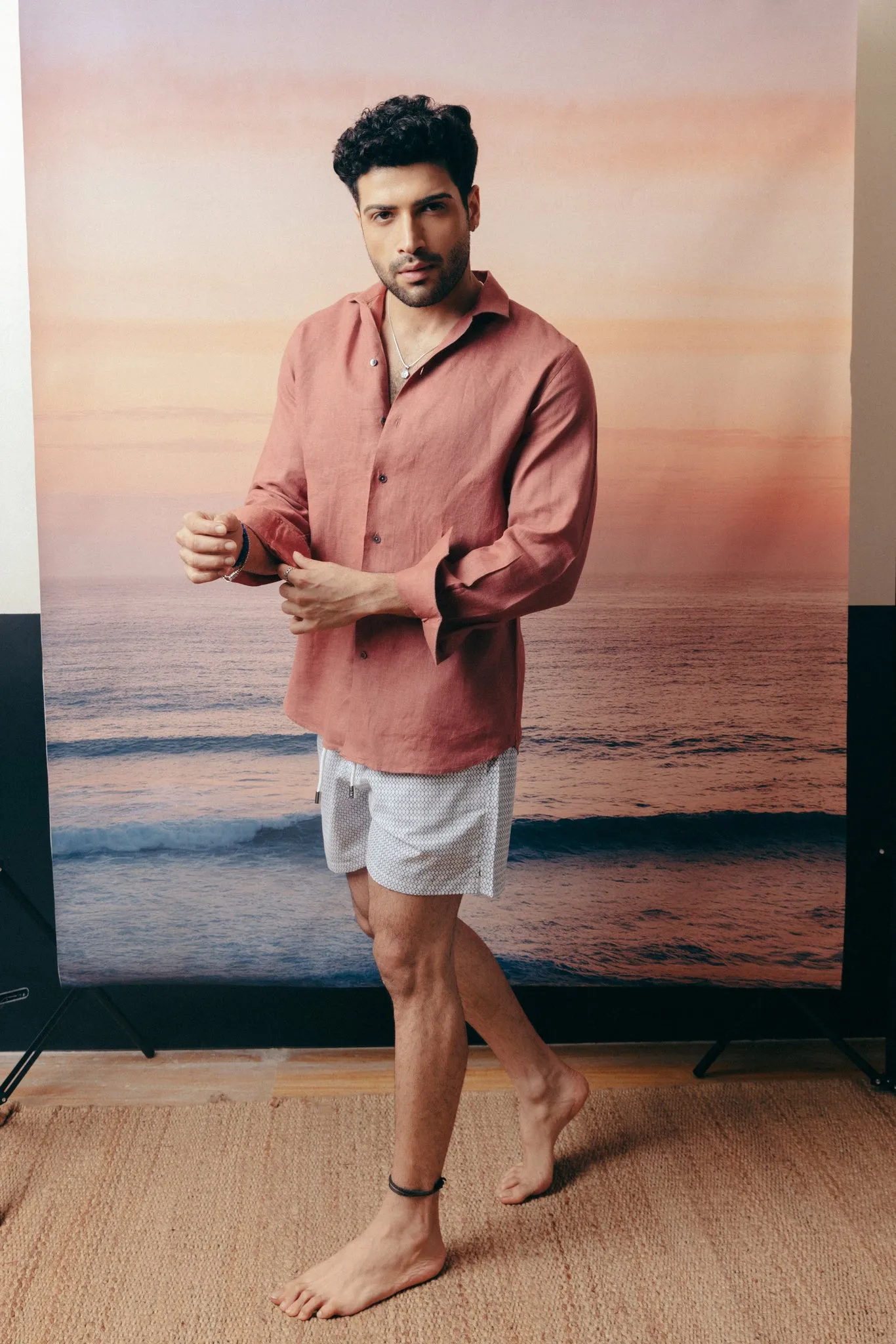 Brick Cuban Collar Shirt