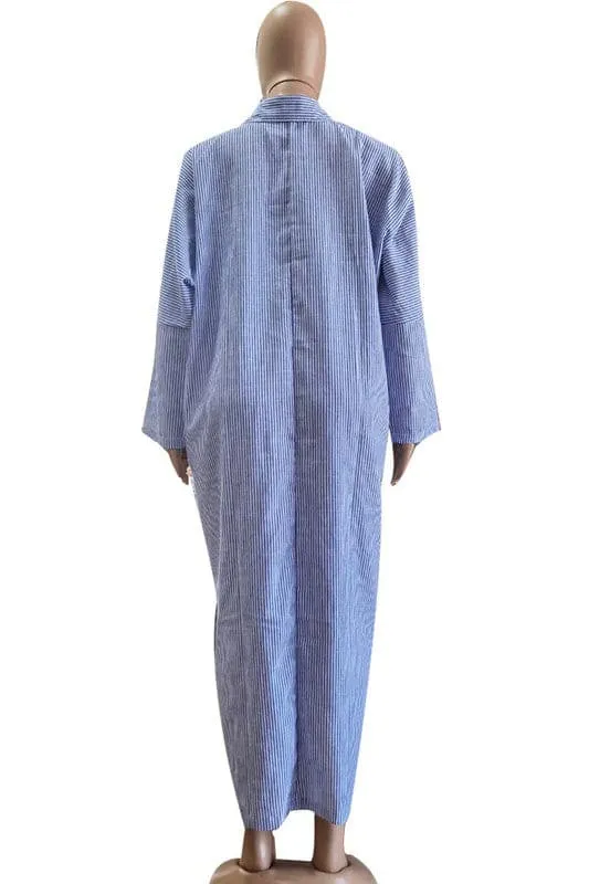 BY089 Button Down Maxi Shirt Dress
