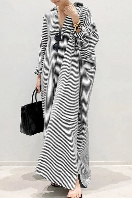 BY089 Button Down Maxi Shirt Dress
