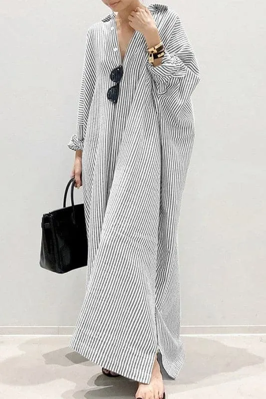 BY089 Button Down Maxi Shirt Dress
