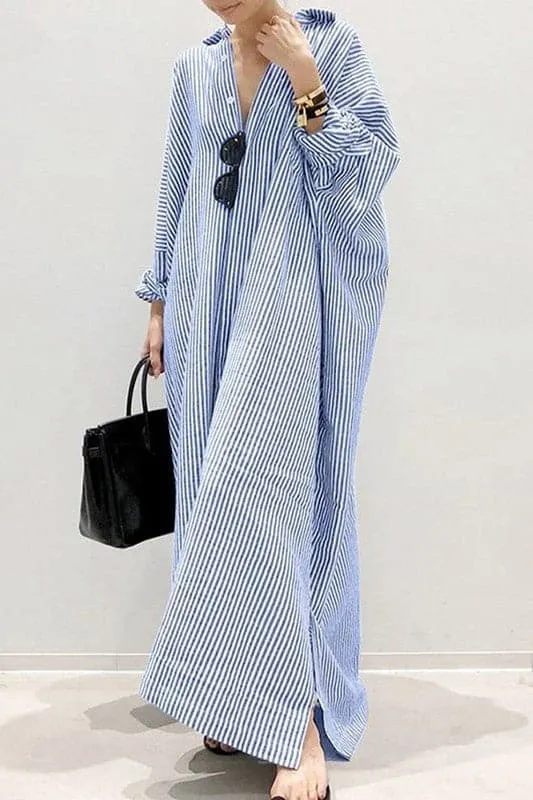BY089 Button Down Maxi Shirt Dress