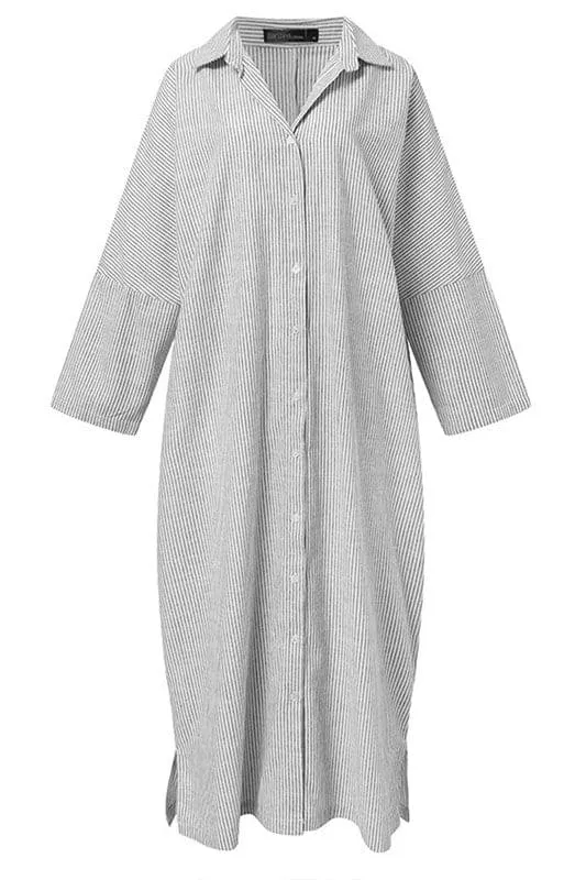 BY089 Button Down Maxi Shirt Dress