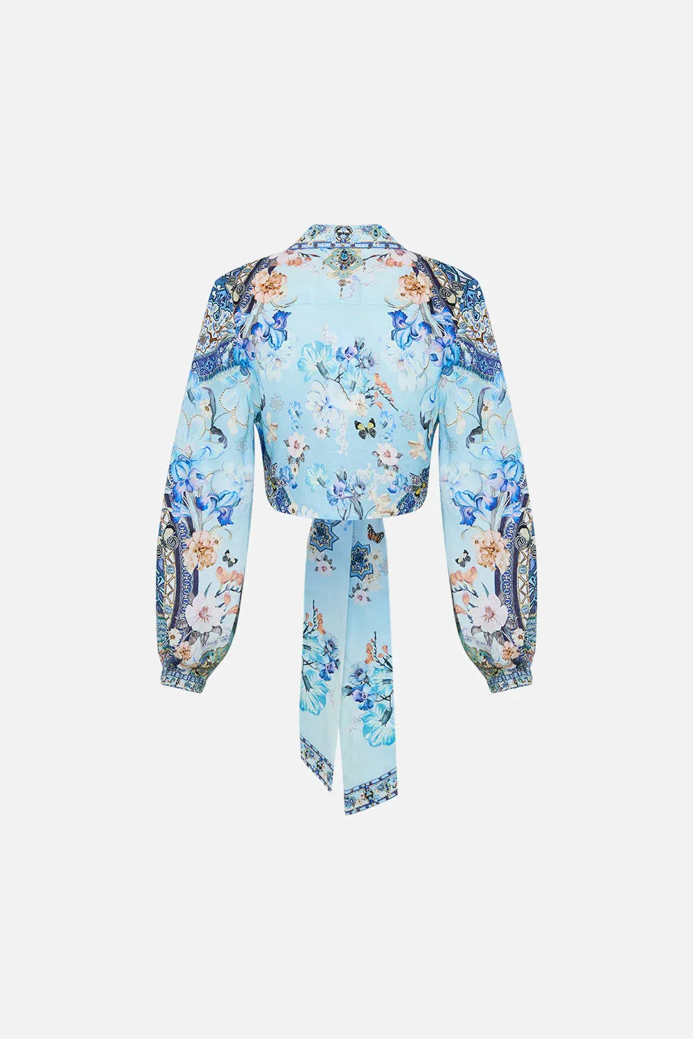 CAMILLA AL MANIAL PALACE MEMOIRS CROPPED WRAP SHIRT