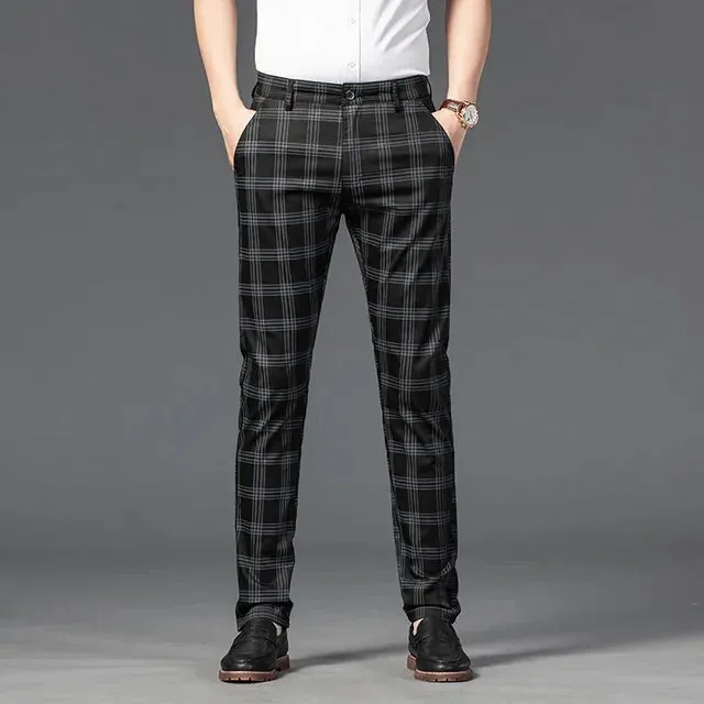 Casual Fashion Plaid Slim Pants