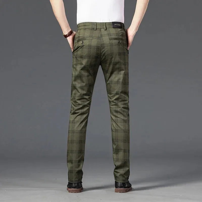 Casual Fashion Plaid Slim Pants