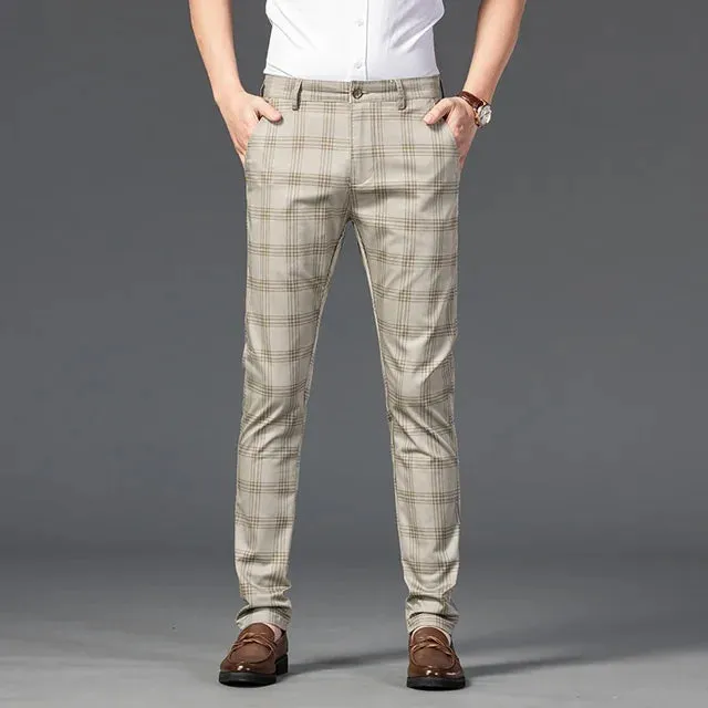 Casual Fashion Plaid Slim Pants