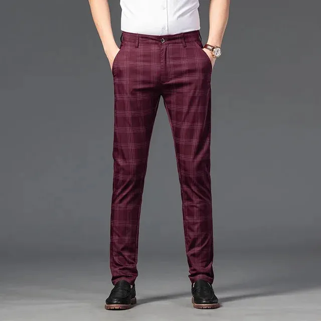 Casual Fashion Plaid Slim Pants