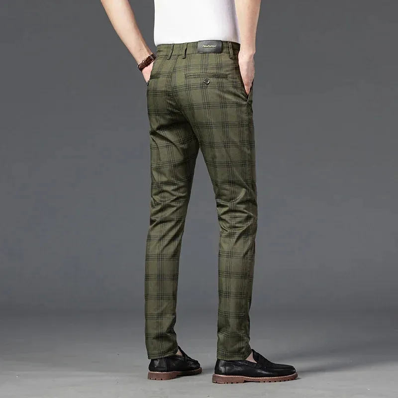 Casual Fashion Plaid Slim Pants