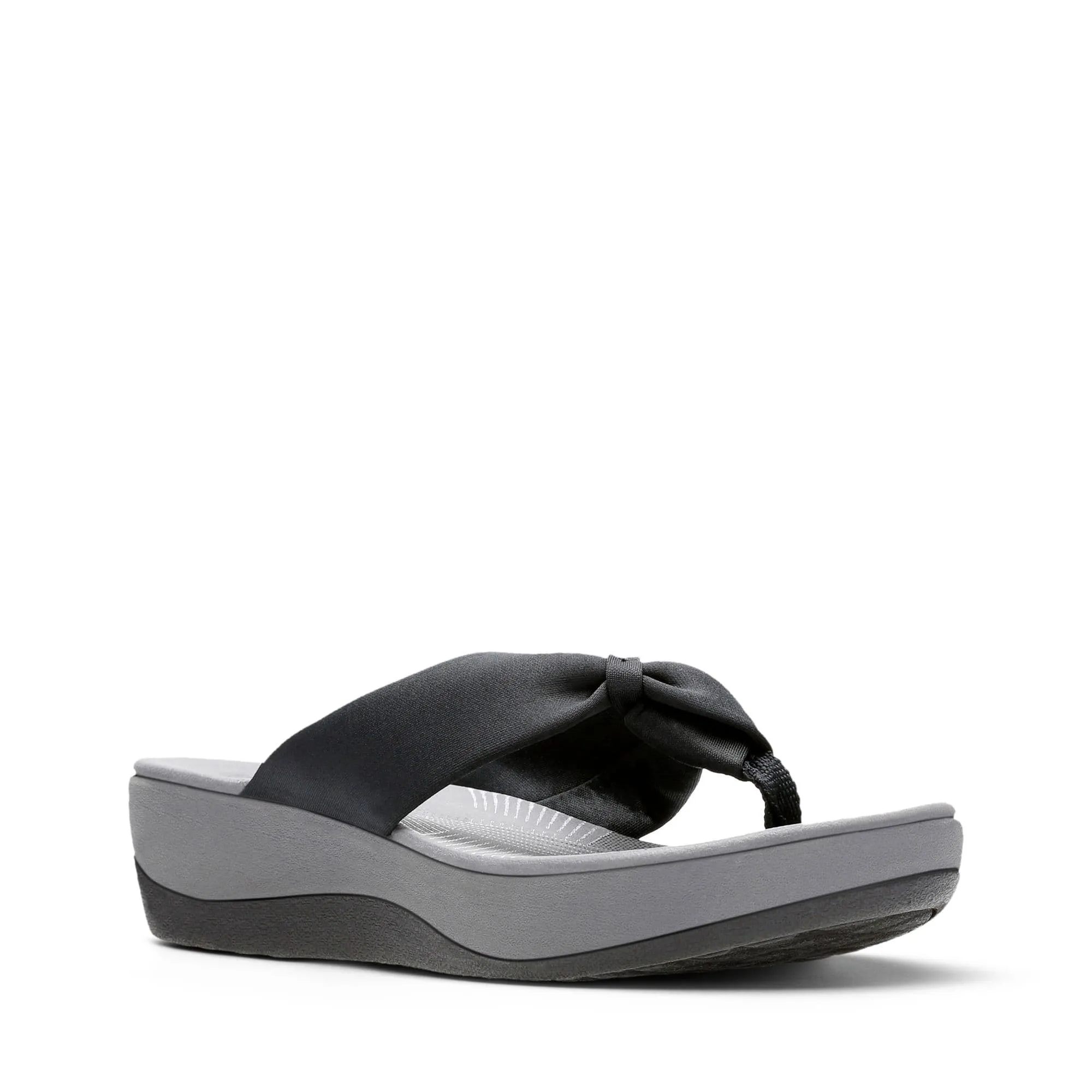 Clarks Women's Arla Glison Flips- Black Fabric