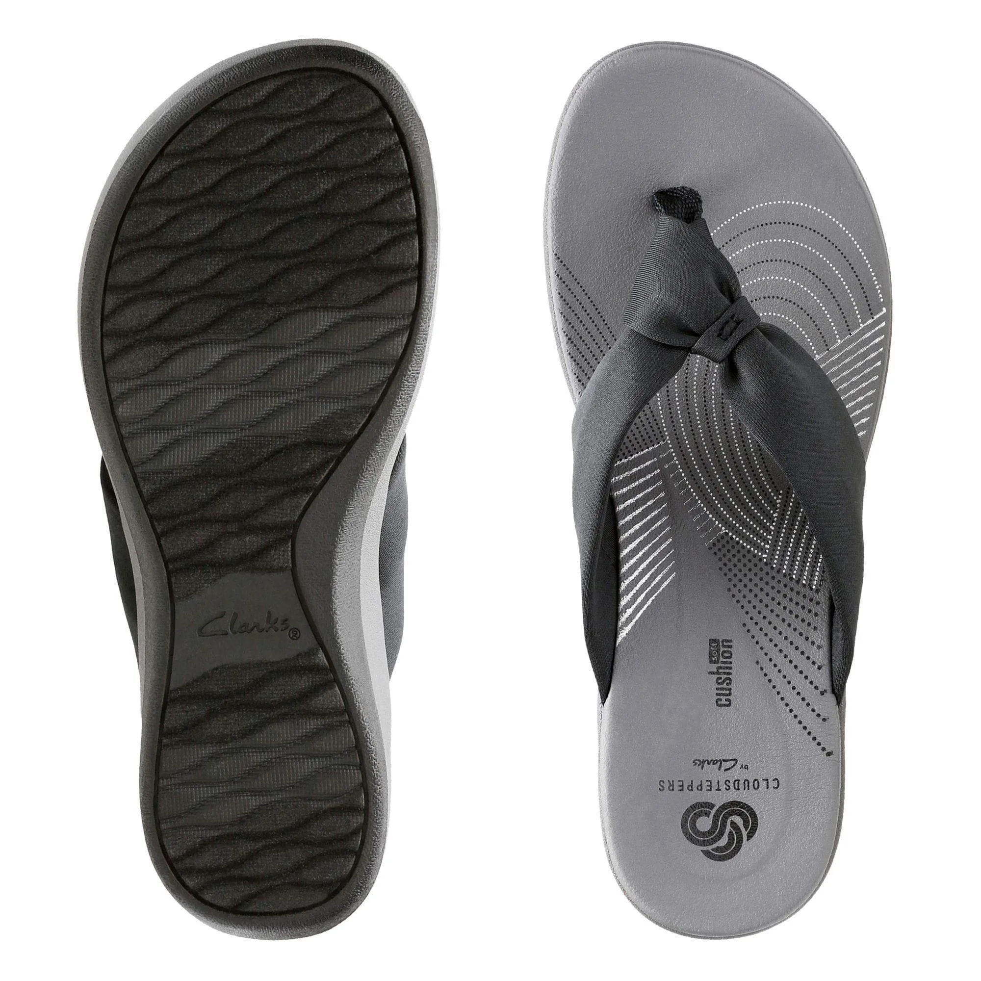 Clarks Women's Arla Glison Flips- Black Fabric