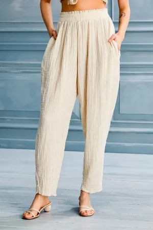 Colette Linen Cotton Fused Pants - Ethnic
