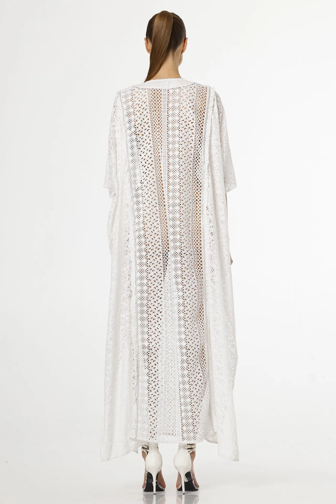 Cotton Kaftan Dress in White