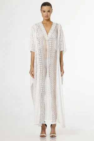 Cotton Kaftan Dress in White