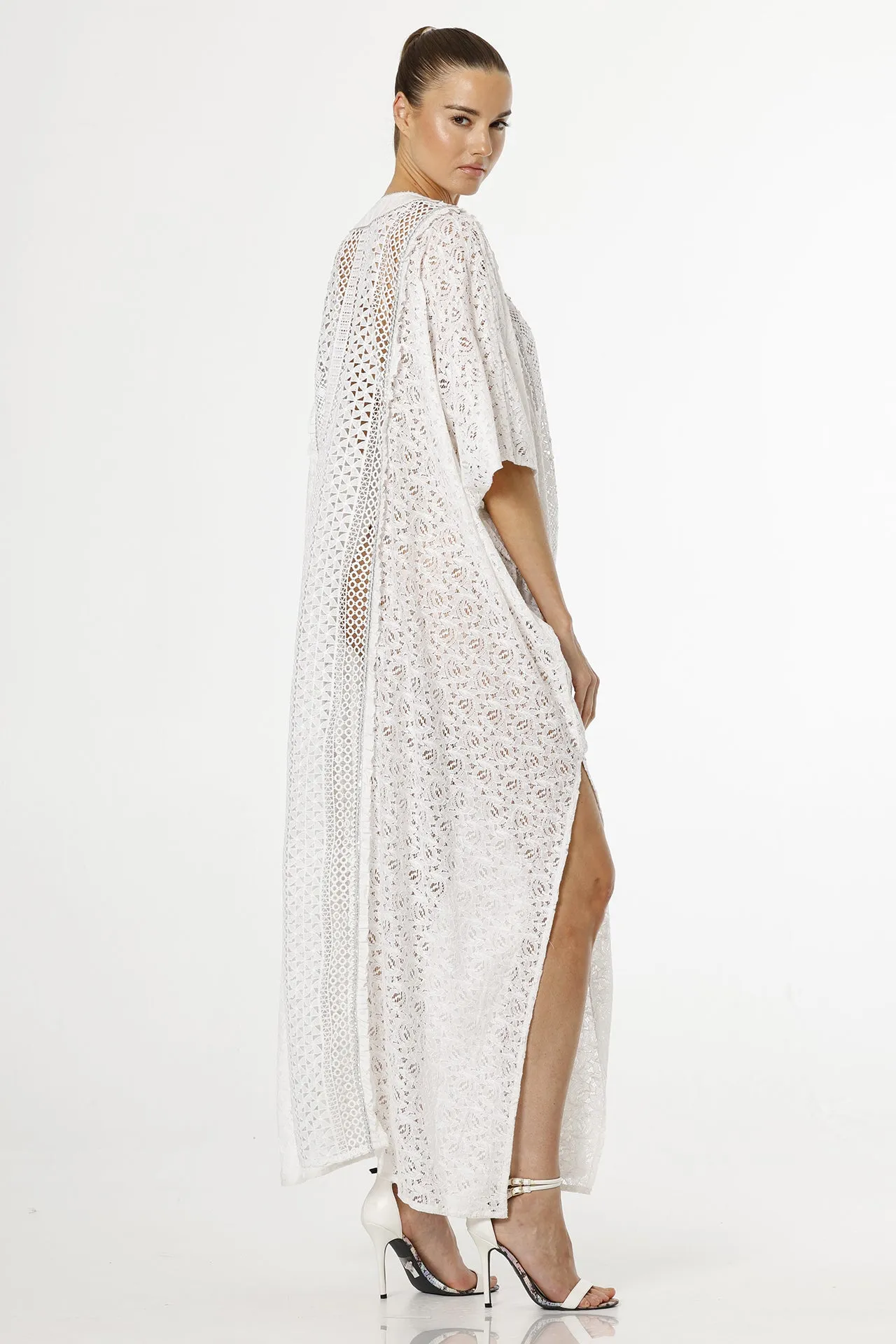 Cotton Kaftan Dress in White