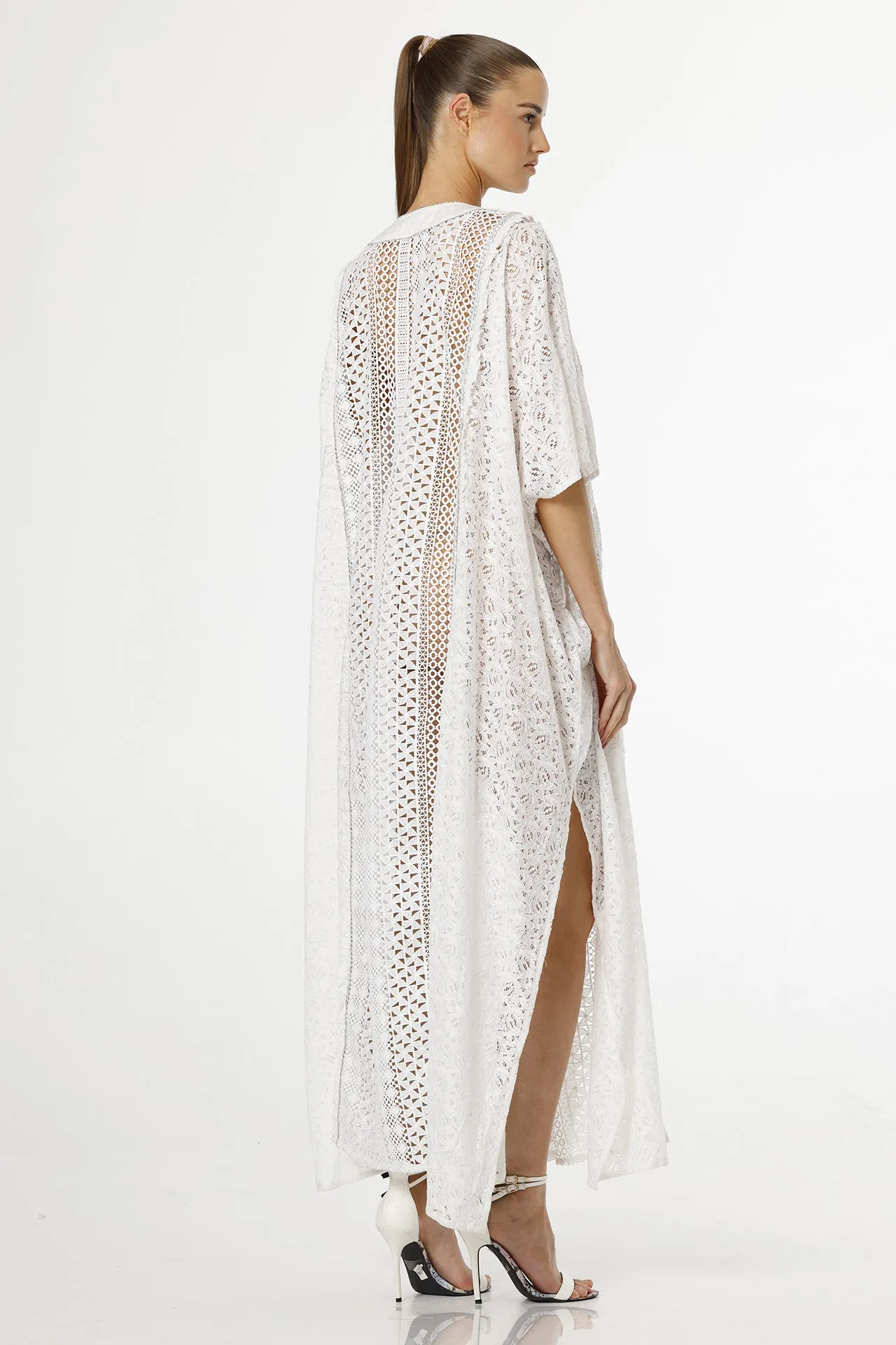 Cotton Kaftan Dress in White