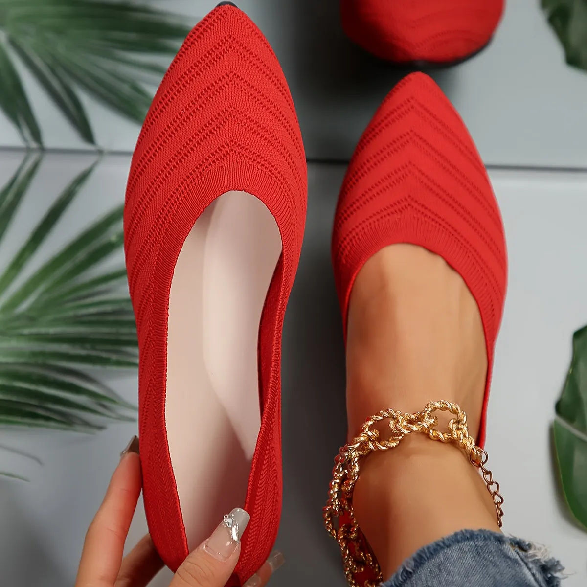 Dames Ballerina's - Kanten Slip-On Ademende Flats