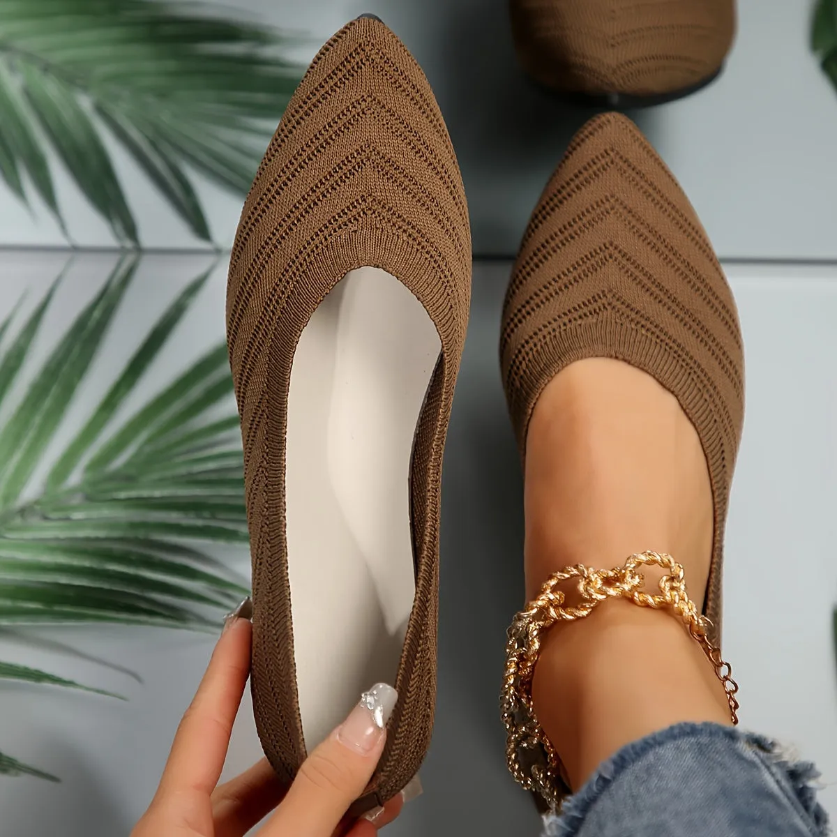 Dames Ballerina's - Kanten Slip-On Ademende Flats