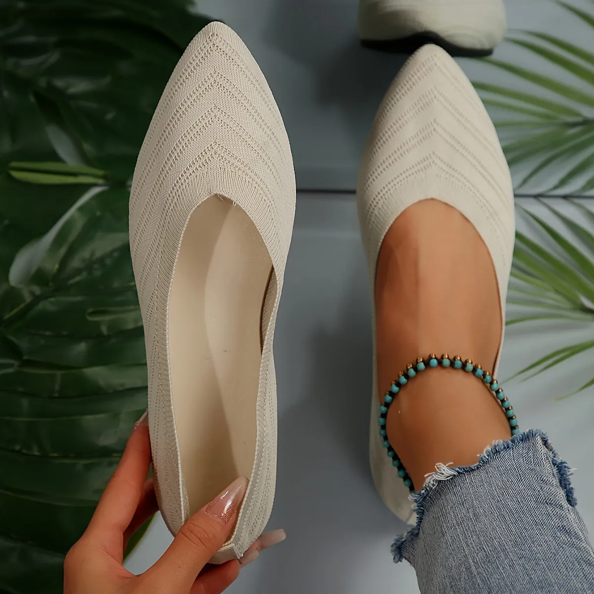 Dames Ballerina's - Kanten Slip-On Ademende Flats