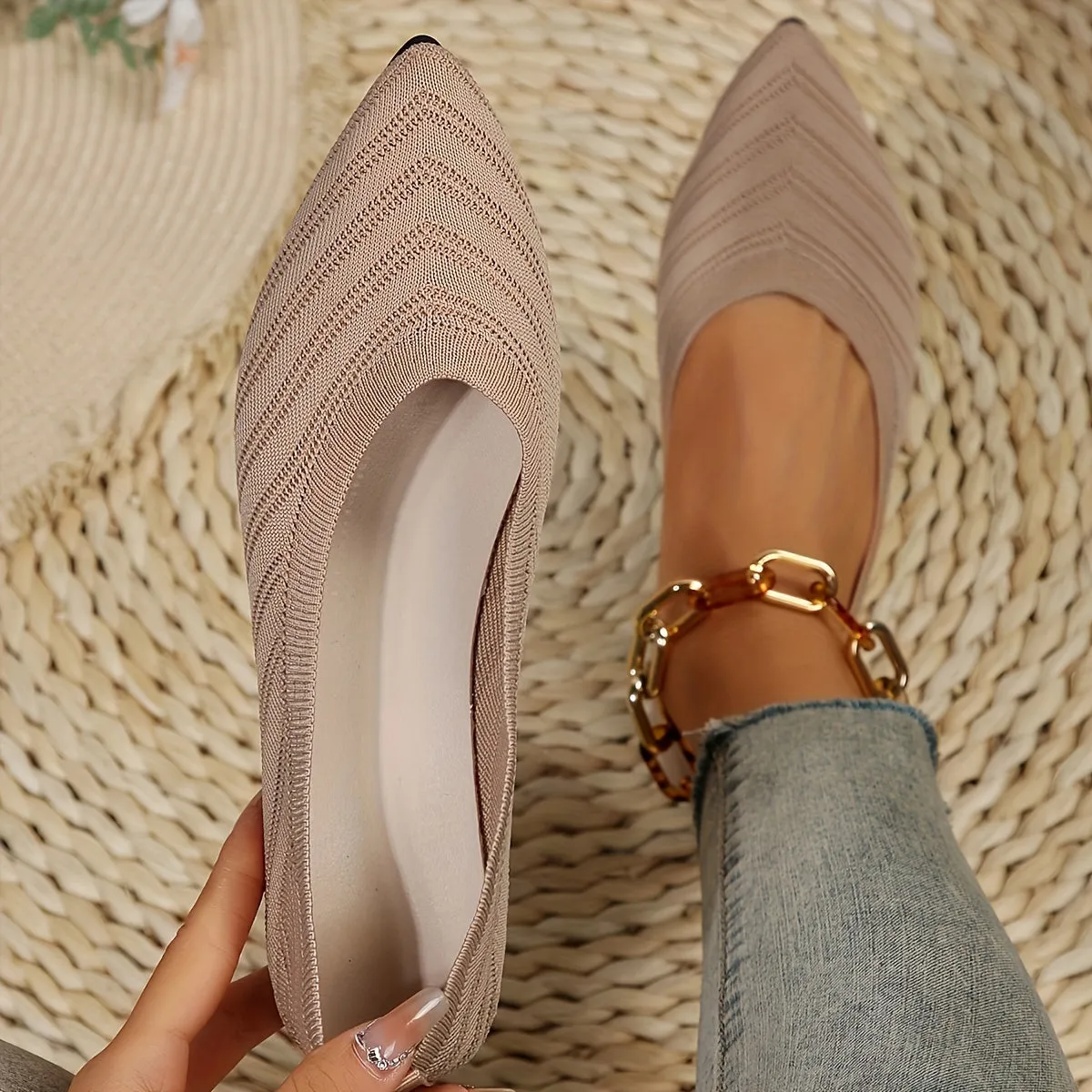 Dames Ballerina's - Kanten Slip-On Ademende Flats