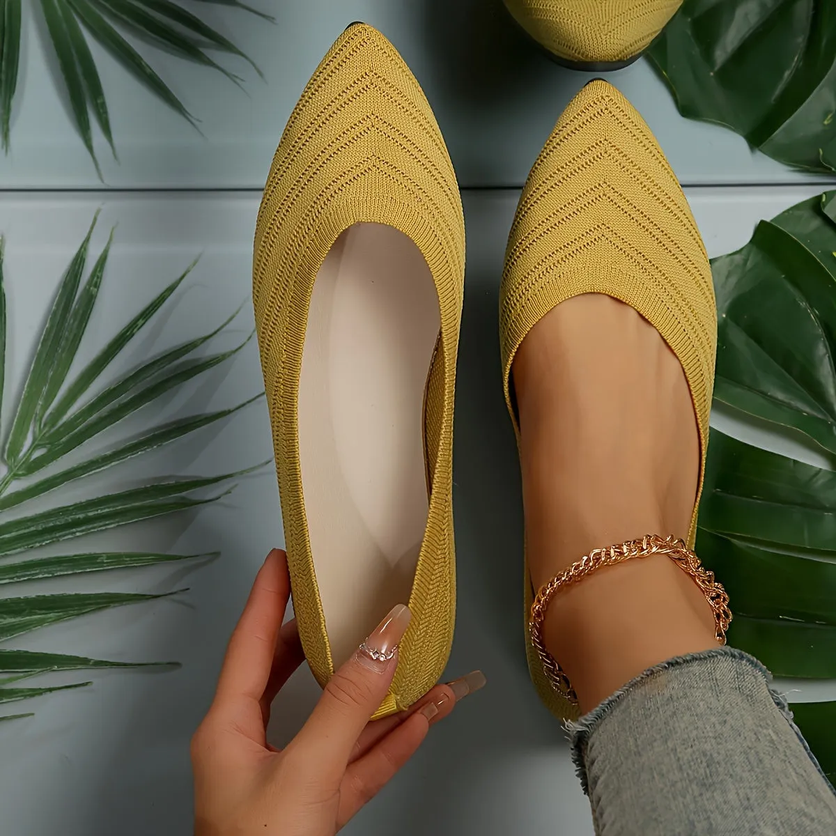 Dames Ballerina's - Kanten Slip-On Ademende Flats