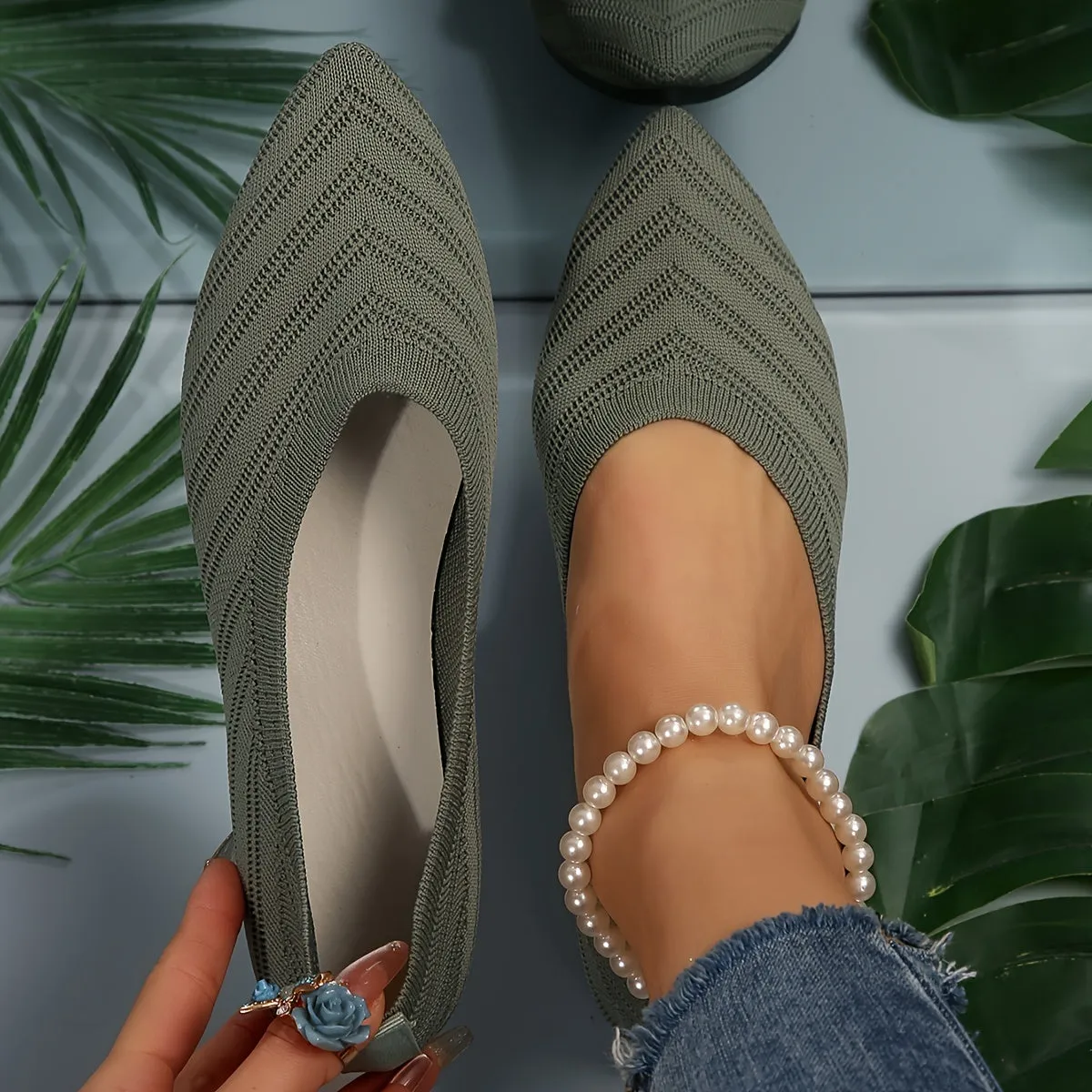 Dames Ballerina's - Kanten Slip-On Ademende Flats