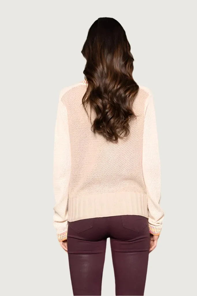 Double Track Cardigan - Sheepskin/Vellum