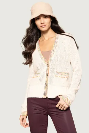 Double Track Cardigan - Sheepskin/Vellum
