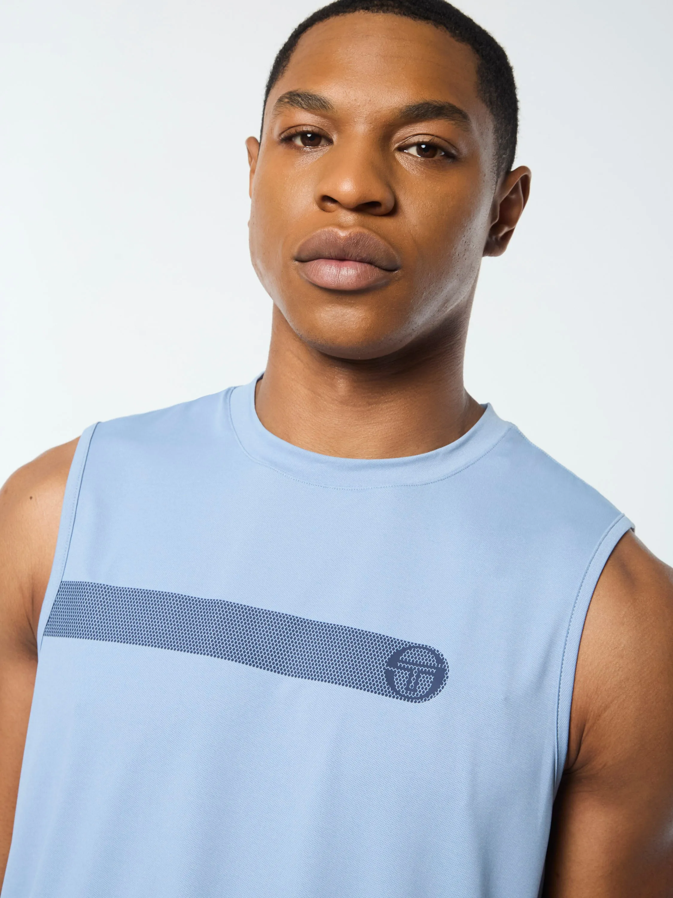 Elio Performance Tank- Faded Denim