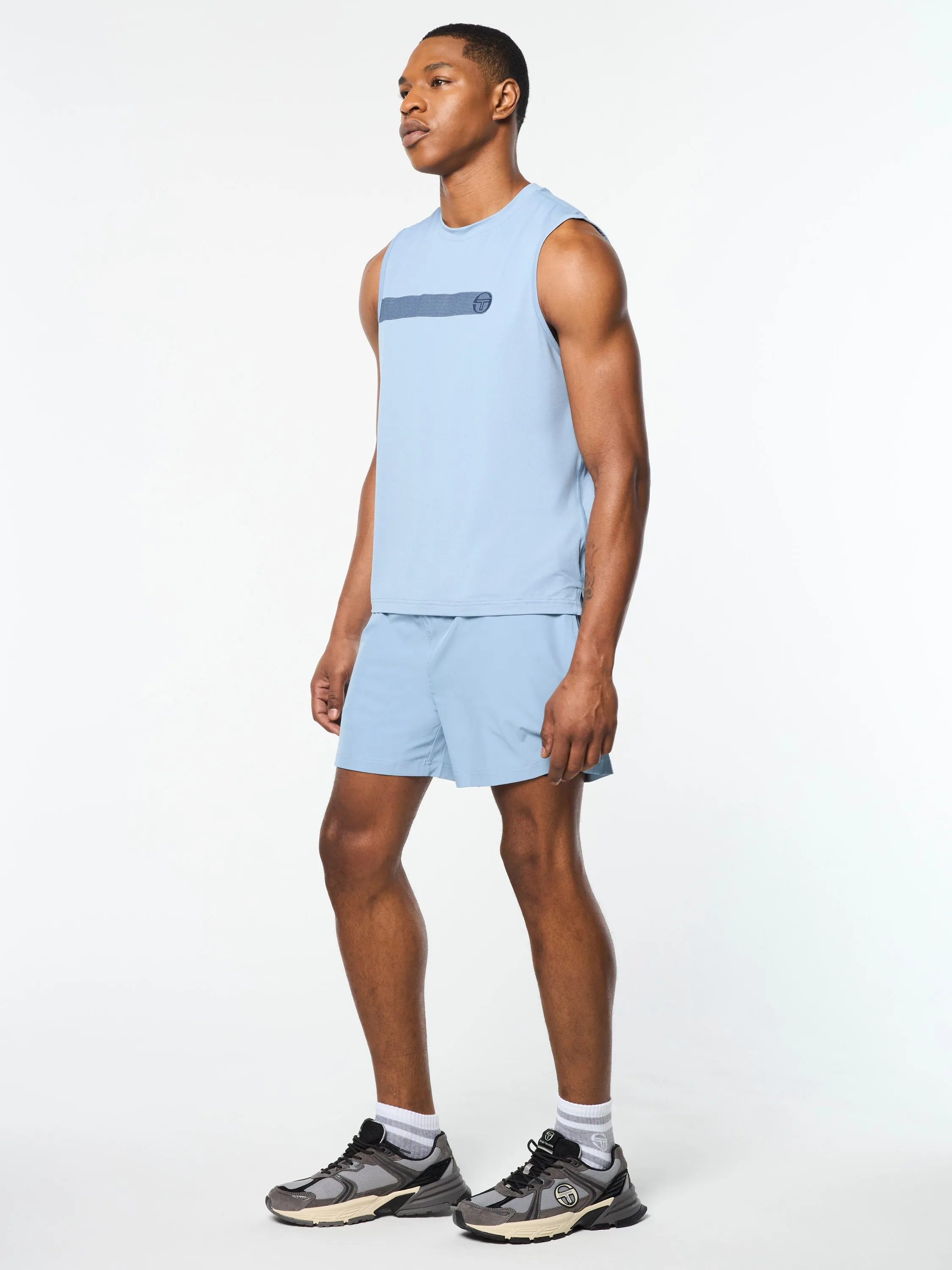 Elio Performance Tank- Faded Denim