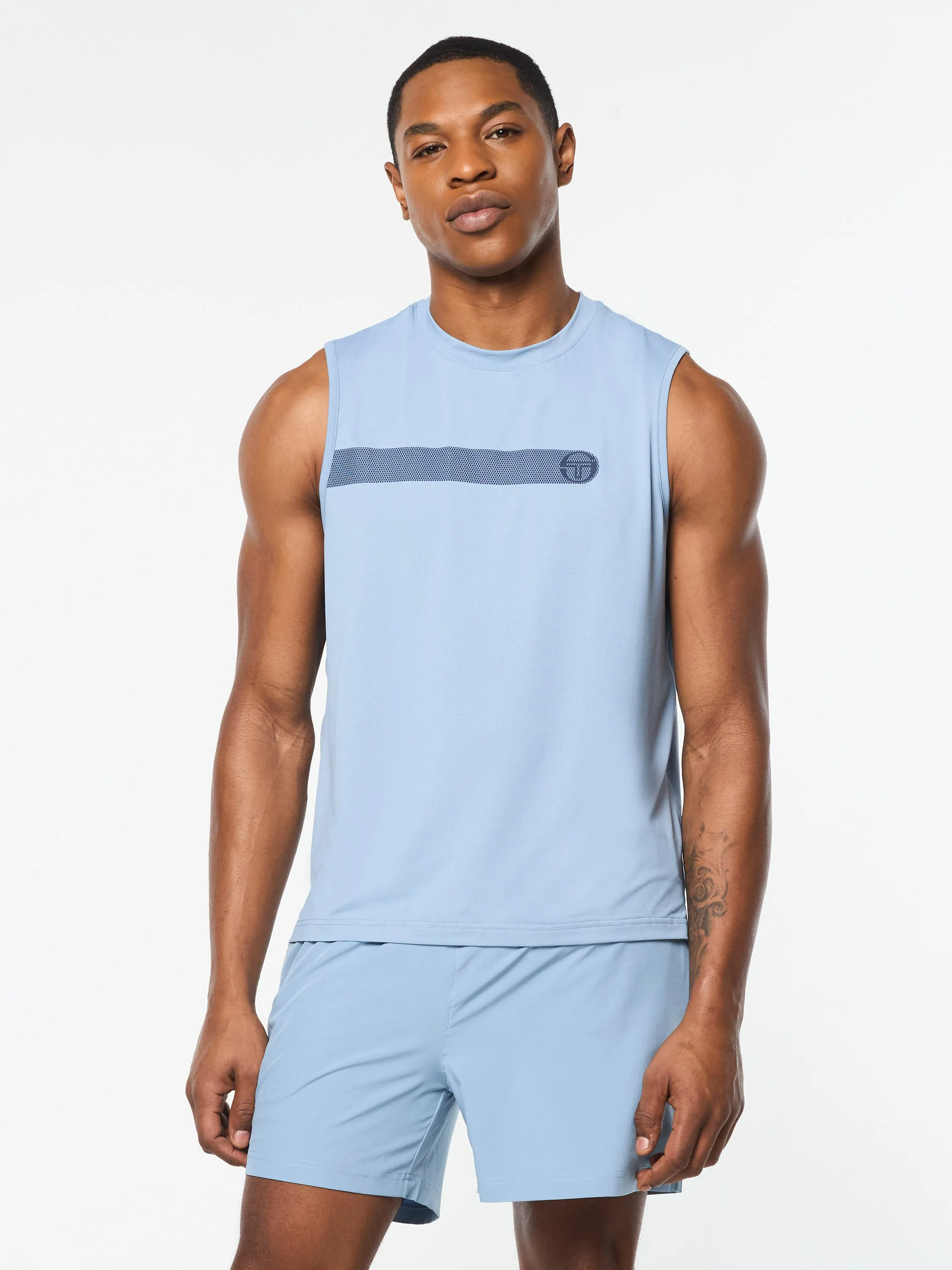 Elio Performance Tank- Faded Denim