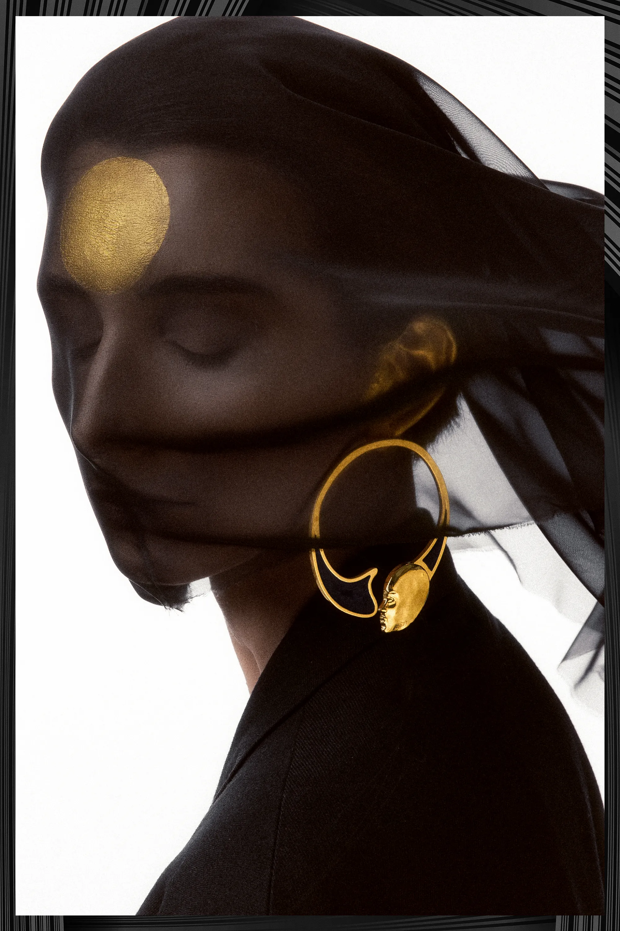 Faces Large Circular Earrings