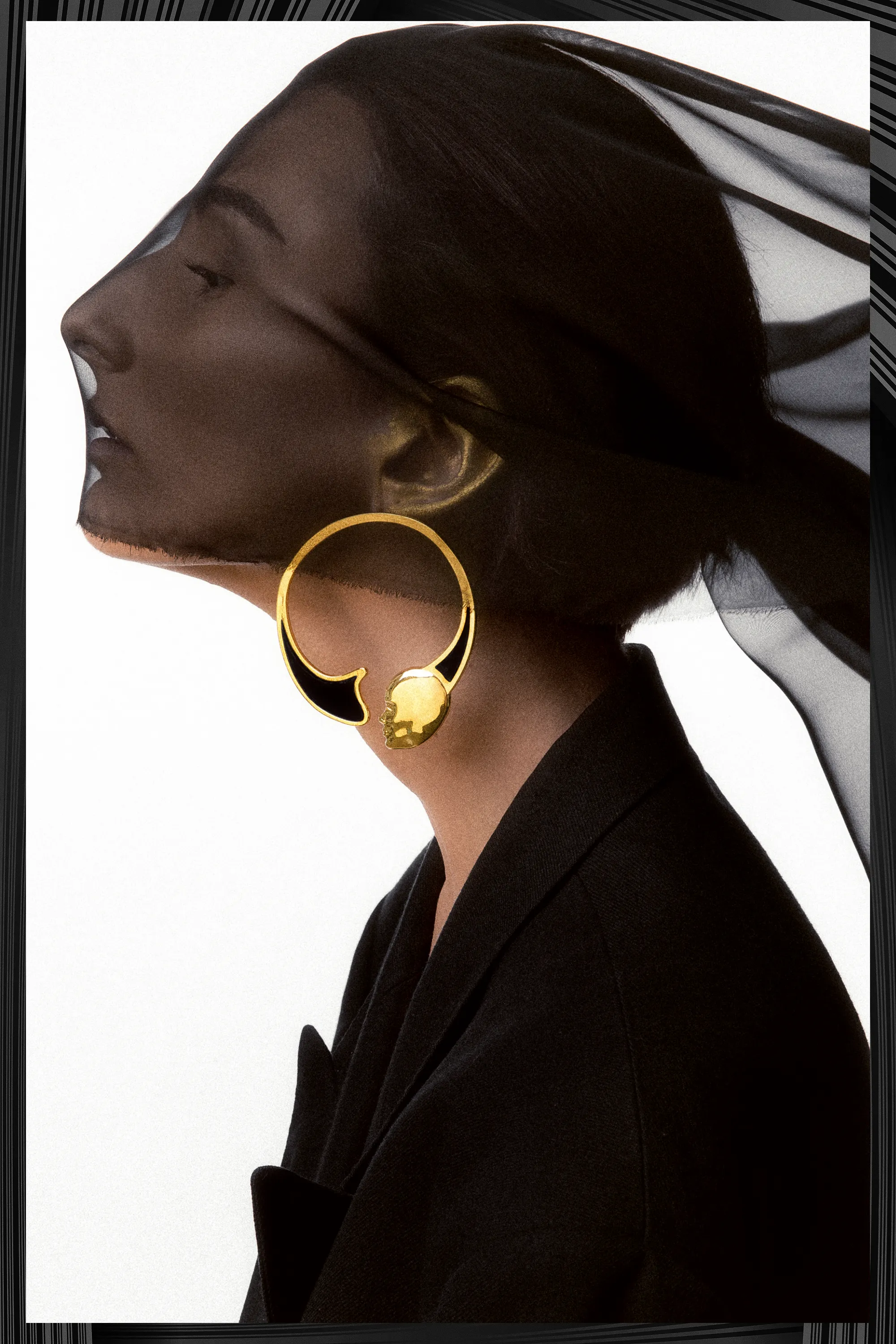 Faces Large Circular Earrings