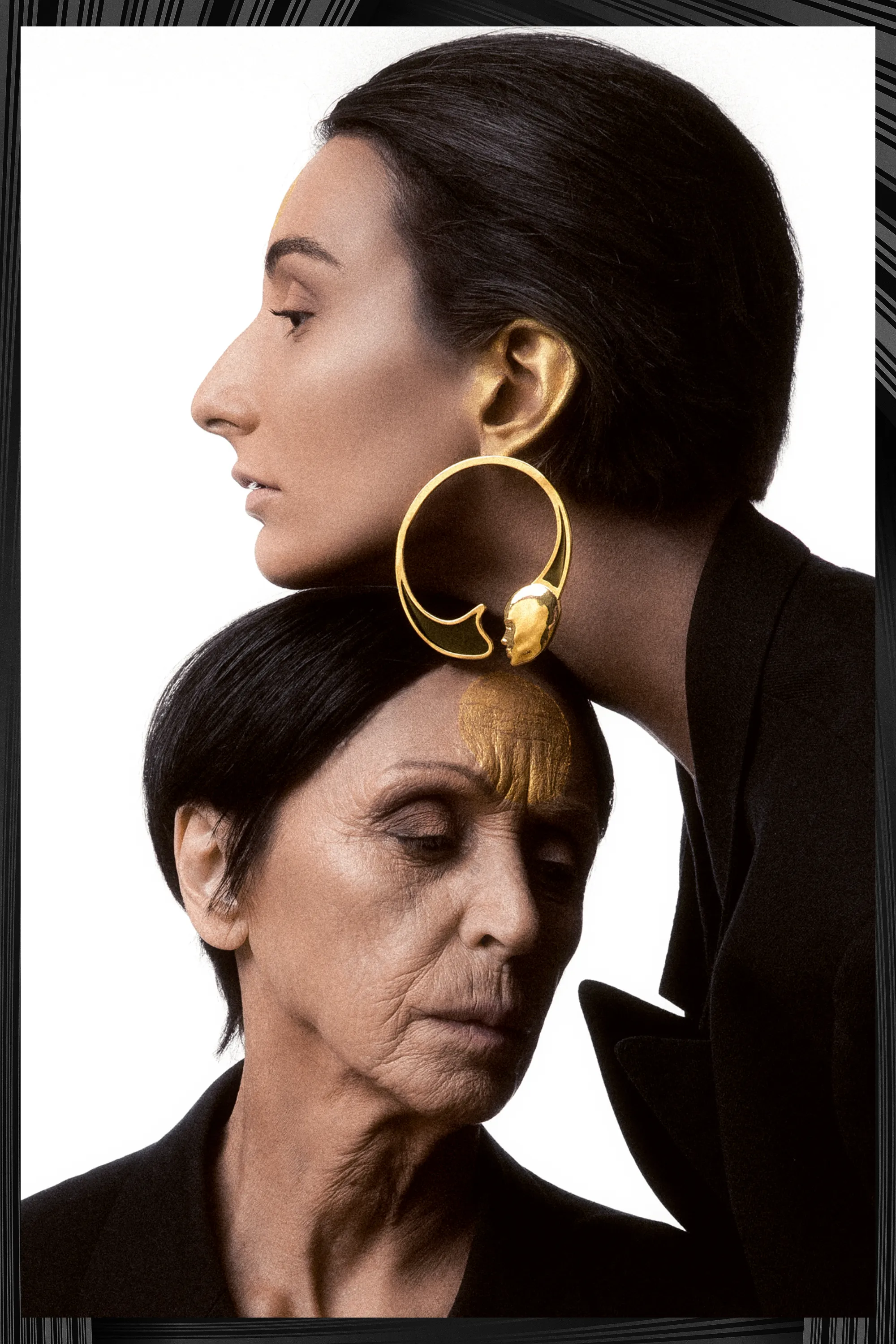 Faces Large Circular Earrings