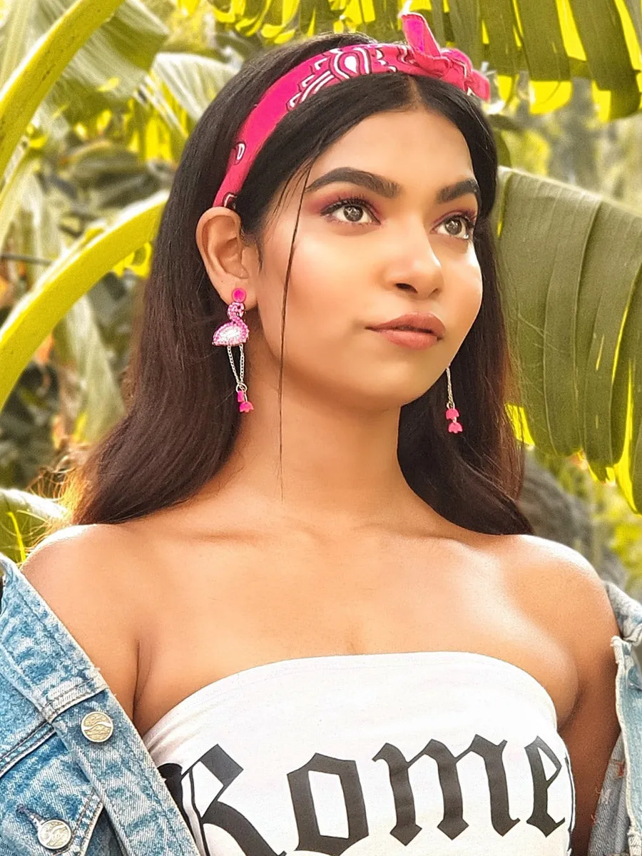 Flamingo Bead Earrings