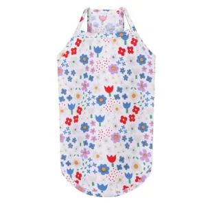 Flower Power White Tank Top For Pets
