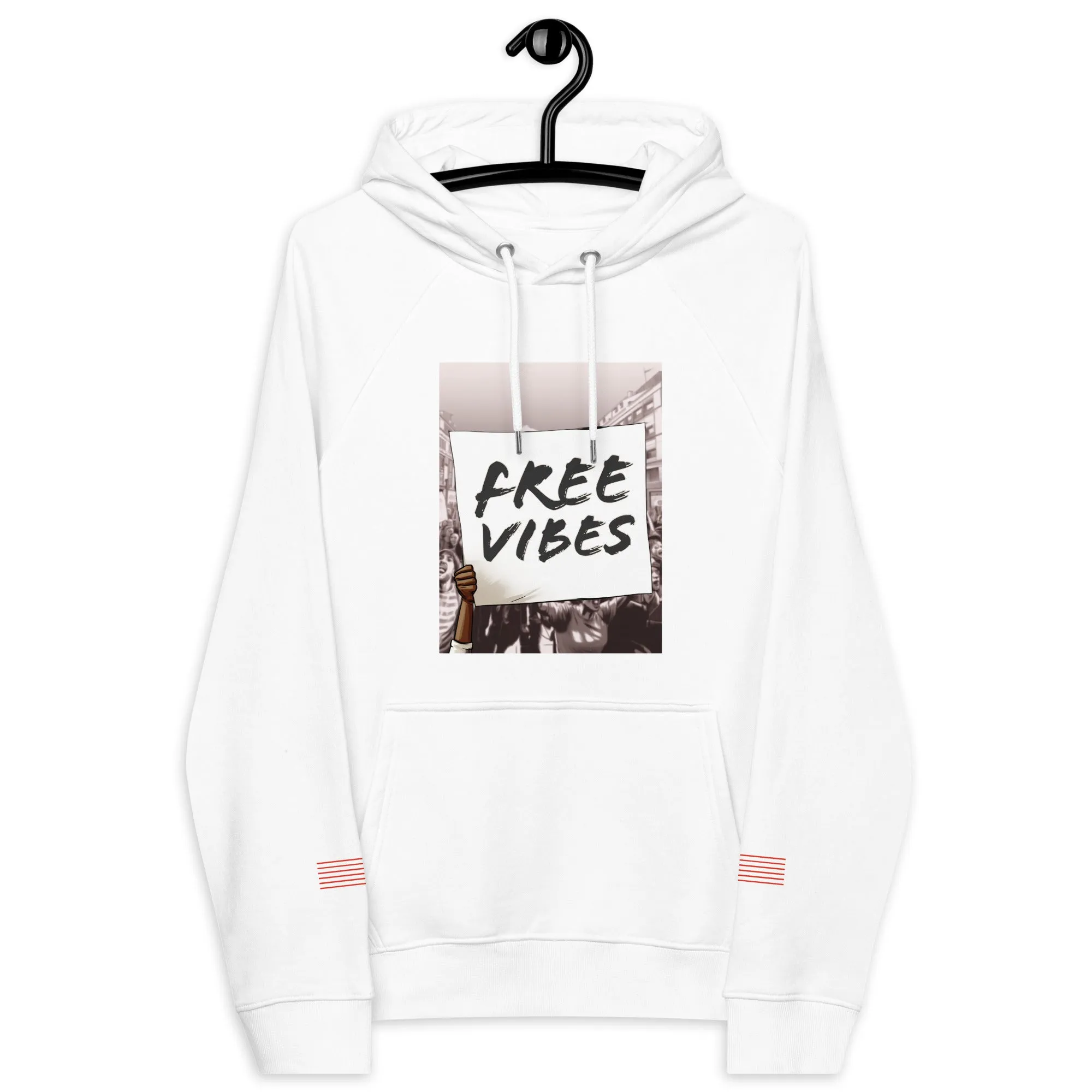 Free Vibes Protest Unisex eco raglan hoodie