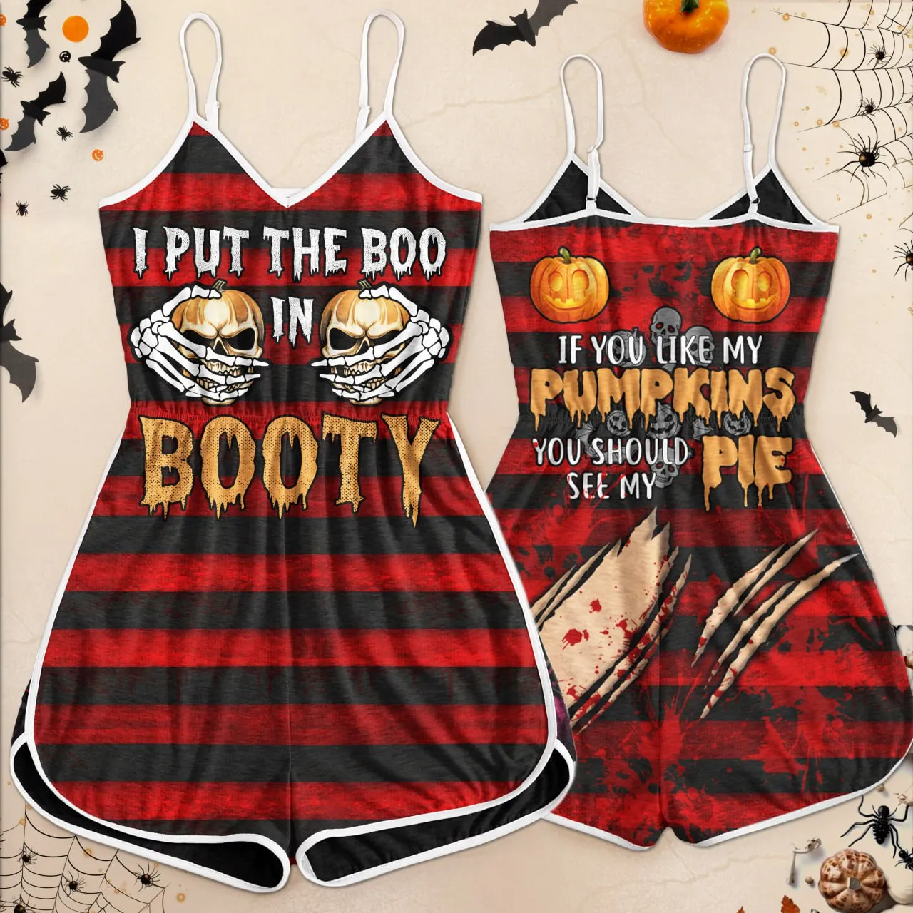 Funny Halloween I Put The Boo Skull Romper