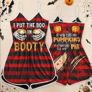 Funny Halloween I Put The Boo Skull Romper